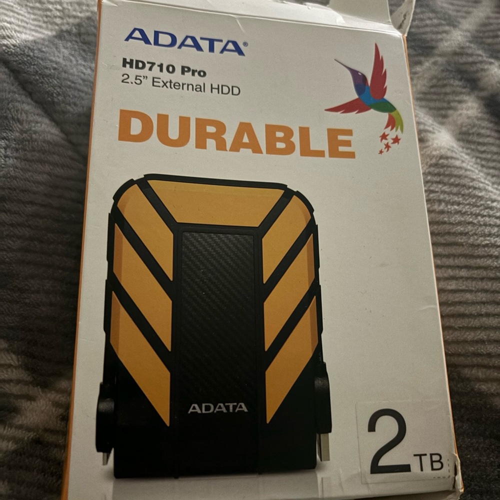 External Hardrove Adata HD710 Pro 2TB External HDD - Black and Yellow